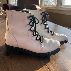 Sorel Women's Lennox Lace Waterproof Leather Combat Boots